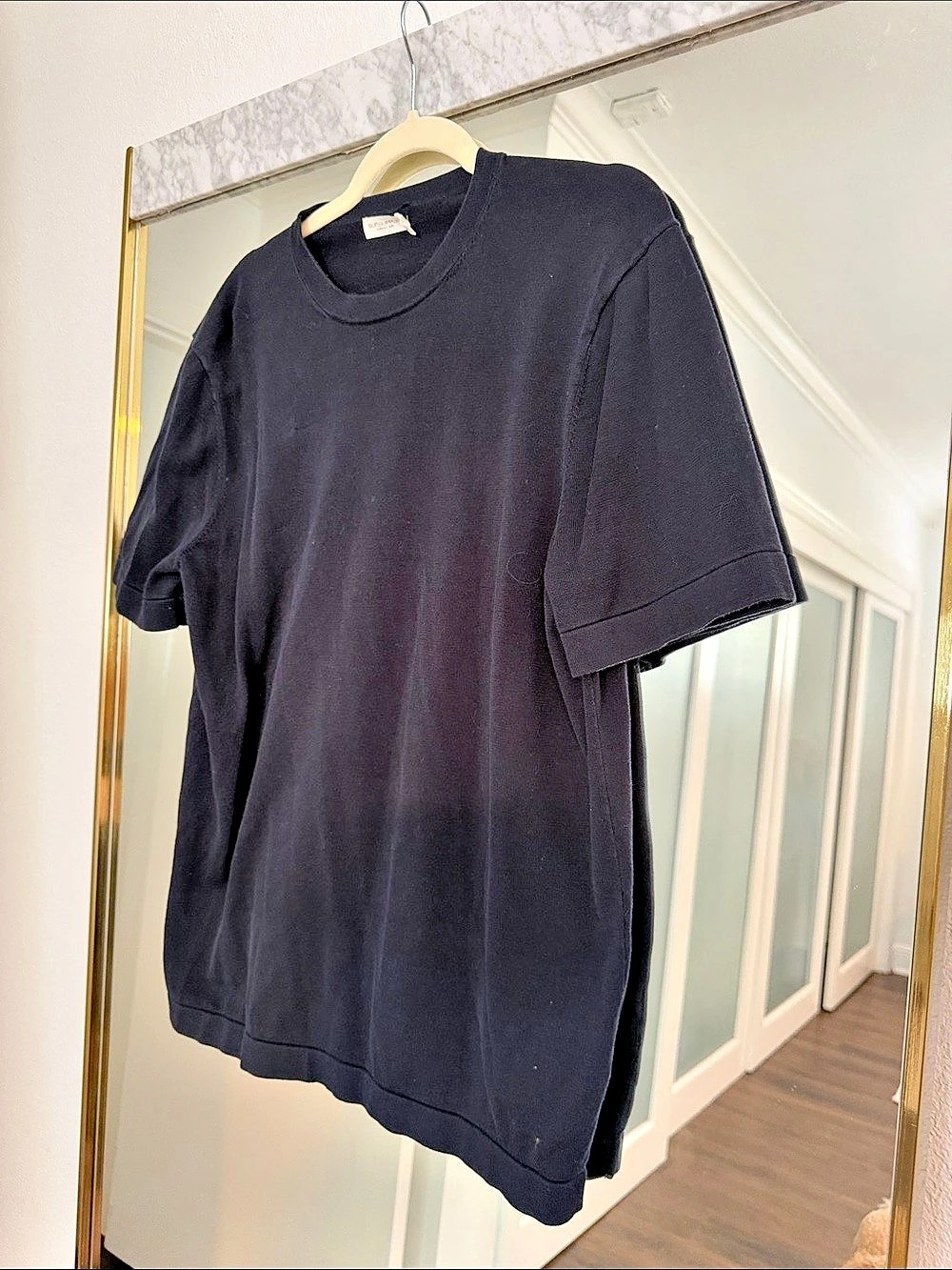 SUITSUPPLY Cotton Silk T-Shirt in Black Size Medium